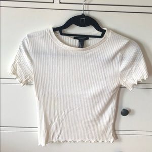 🛍 Ribbed White T-shirt